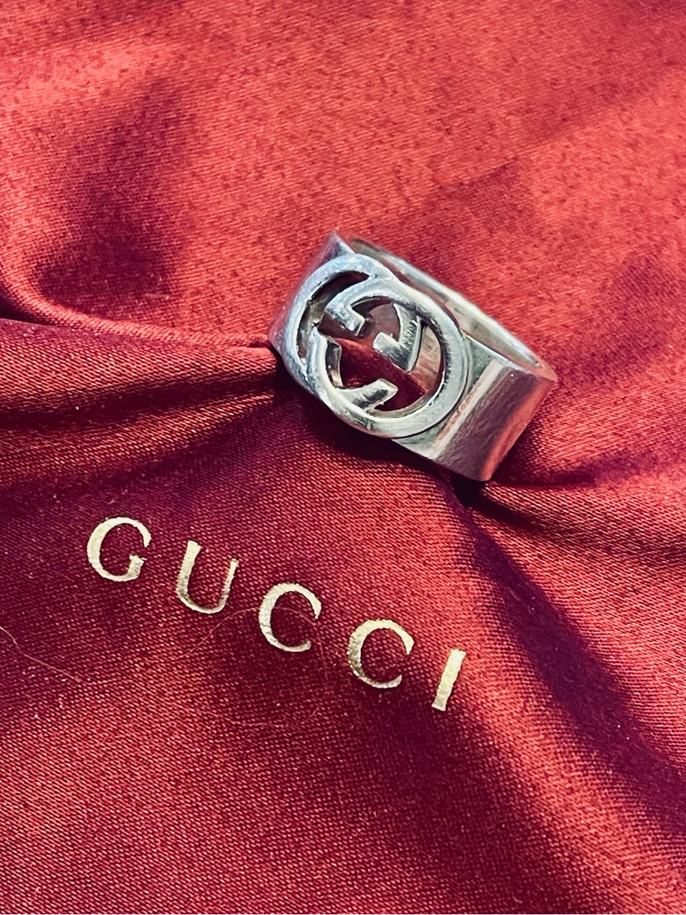 GUCCI~Interlocking G Sterling Silver Ag925 Ring